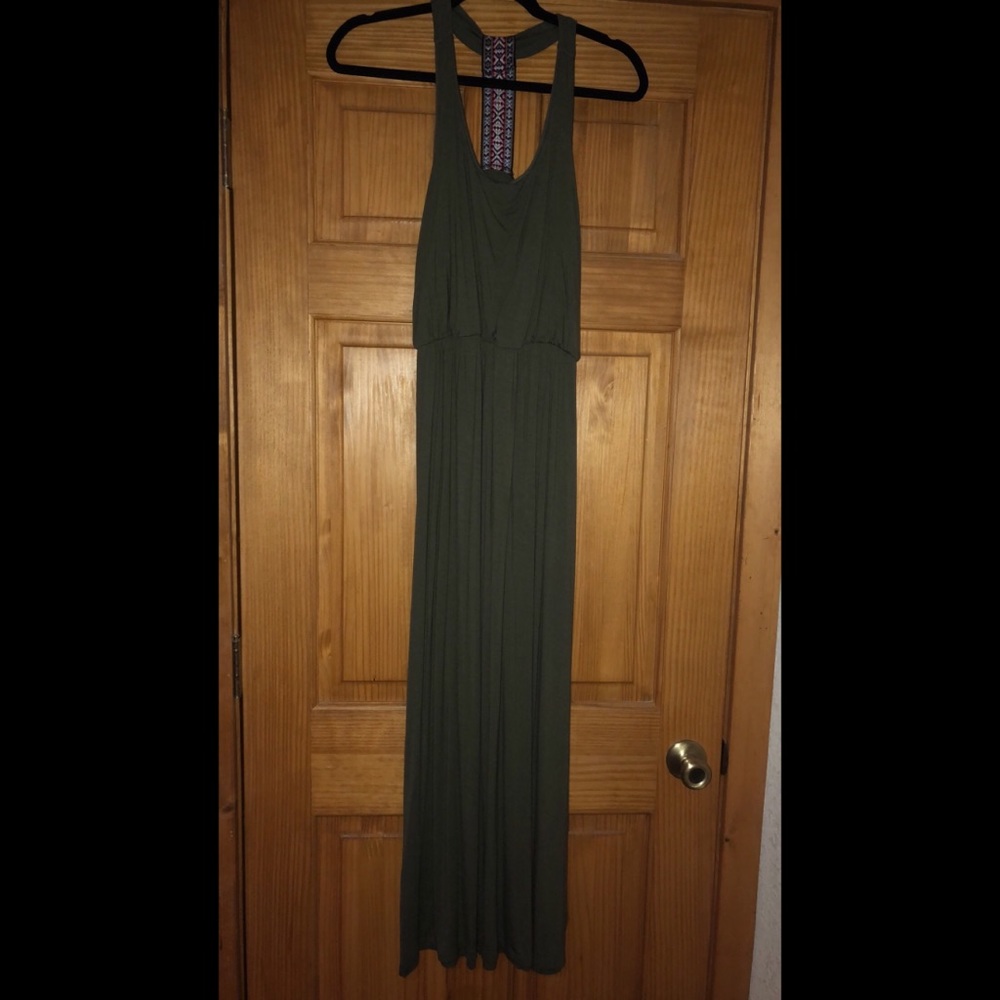 Olive green maxi dress